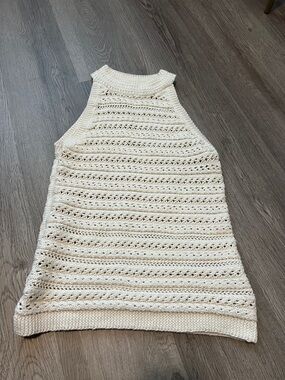 Banana Republic Cream Crochet Halter Top